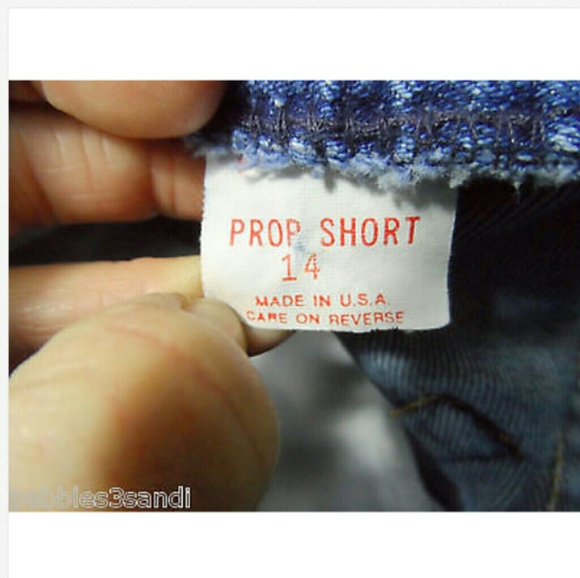 Vintage RARE LEVI'S Prop Short Jeans 14 dark wash - Picture 8 of 8